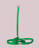 green slip lead dog leash with durable clip and loop handle