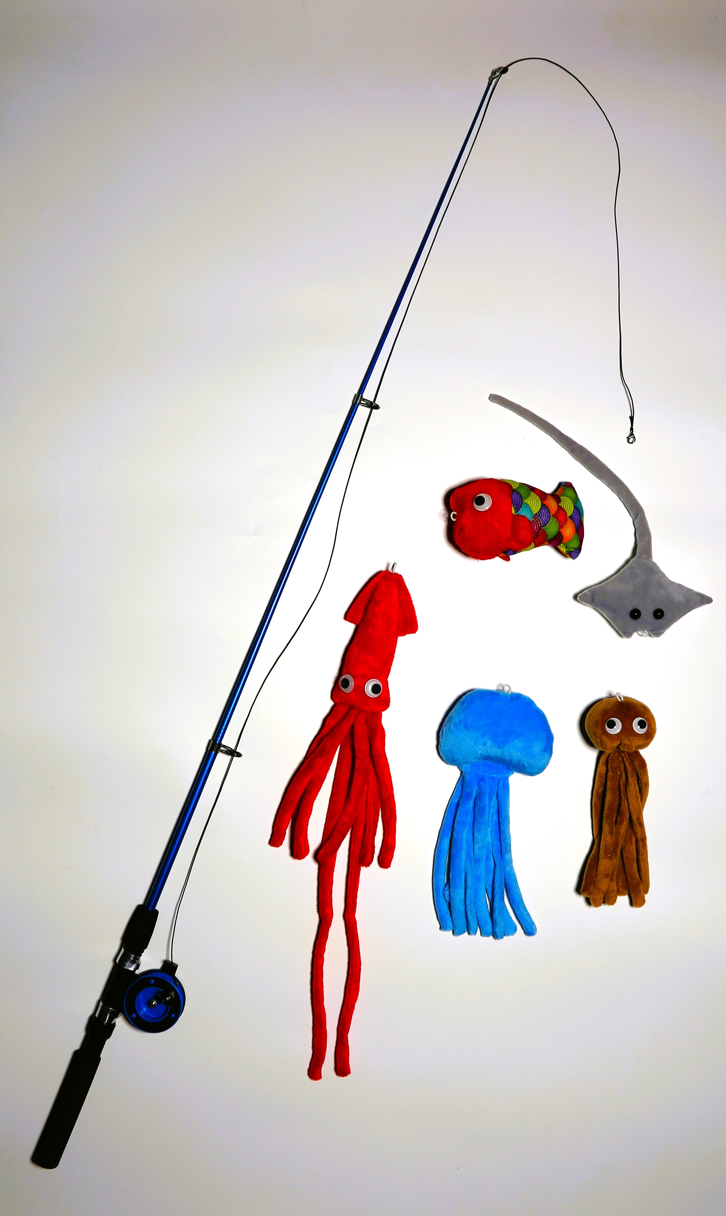 octopus cat teaser wand toy for indoor cats