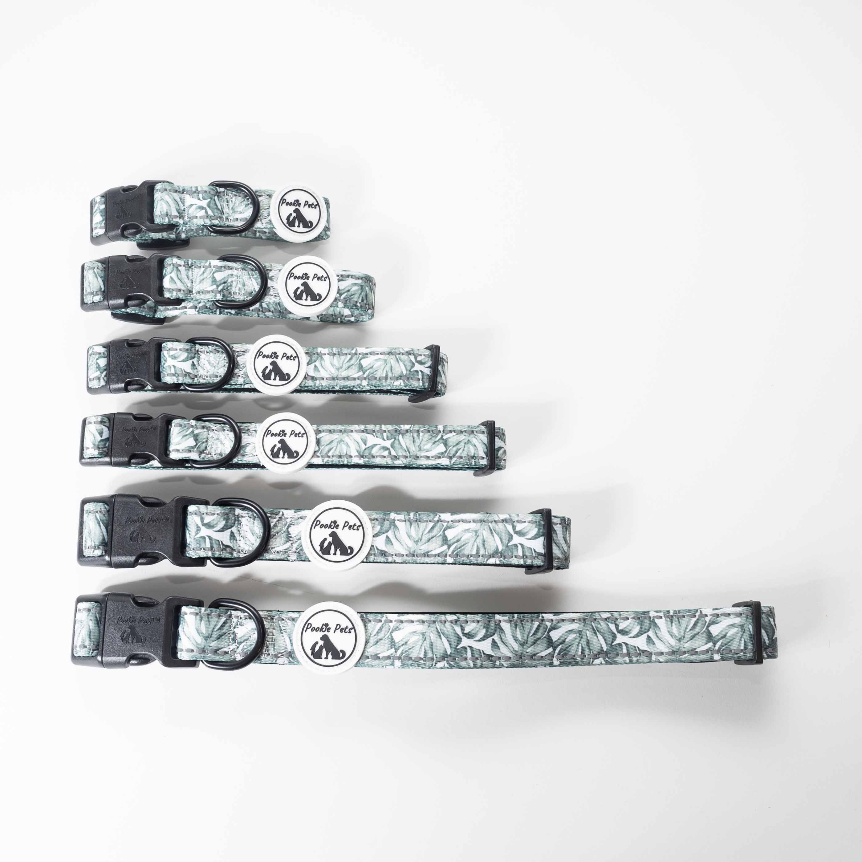 Adjustable Comfort Collar in Monsteras Print by Pookie Pets