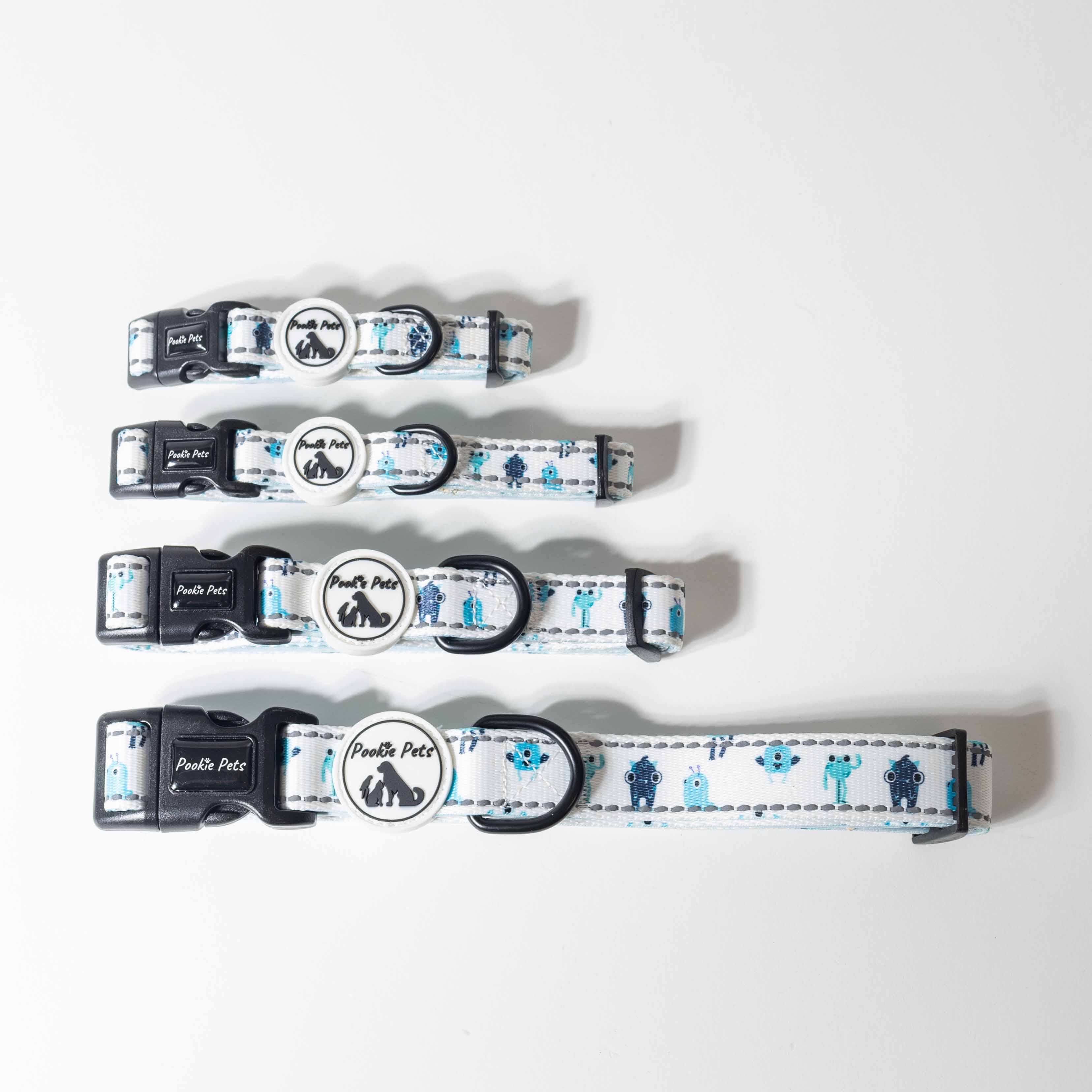 Aqua Monsters Adjustable Comfort Collar for Pets by Pookie Pets