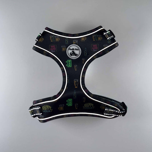 Adjustable Comfort Dog Harness: DRINKS Pattern