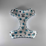 Adjustable Comfort Dog Harness : AQUA MONSTERS Pattern