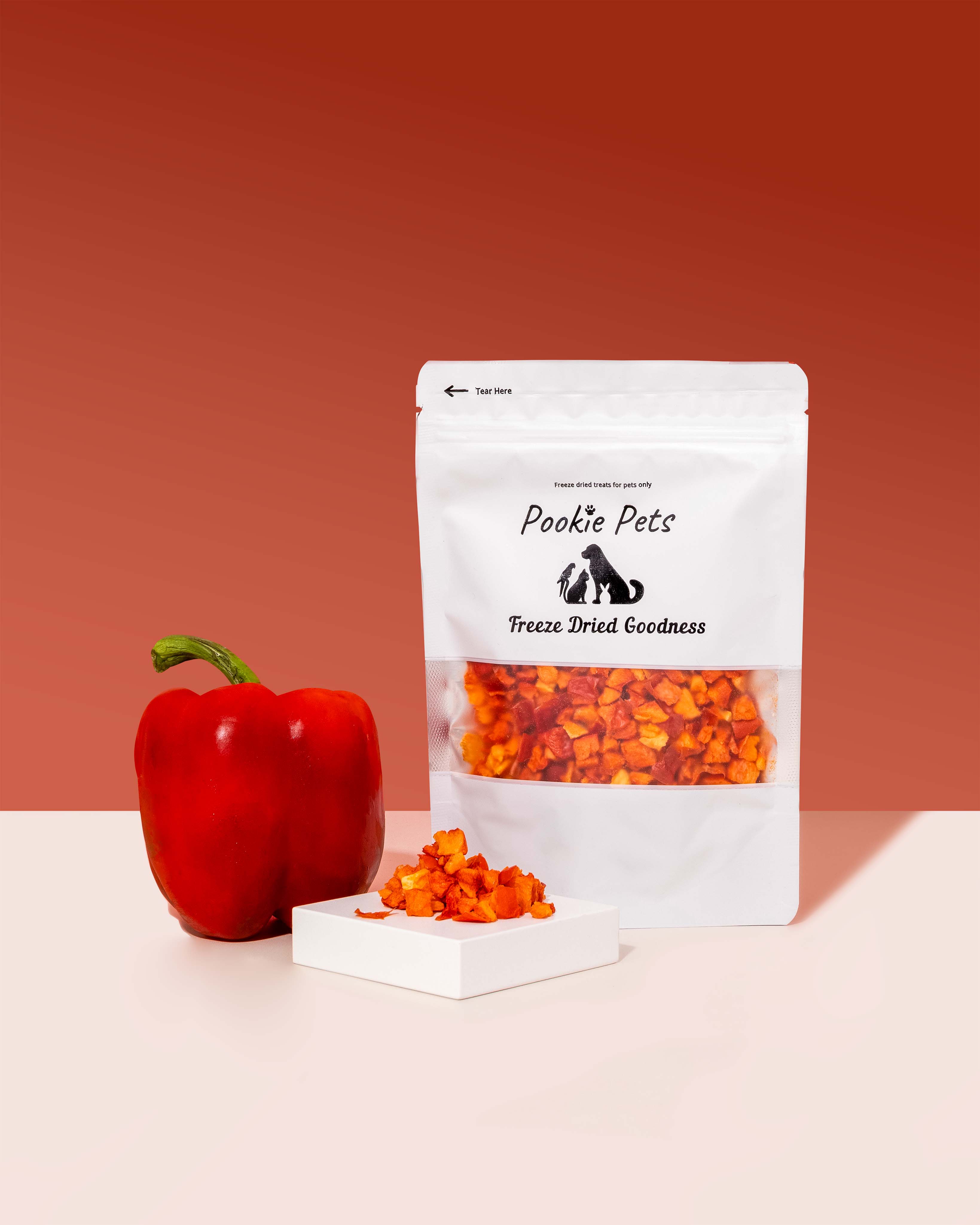 Australian freeze dried capsicum pet treats vitamin C and antioxidant rich