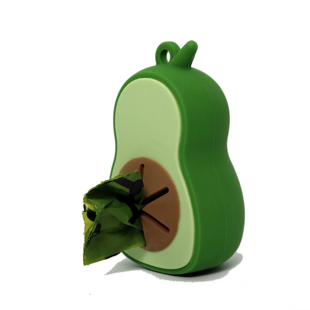 Silicone Avocado Poop Bag Dispenser Set – Hands-Free Pet Waste Holder