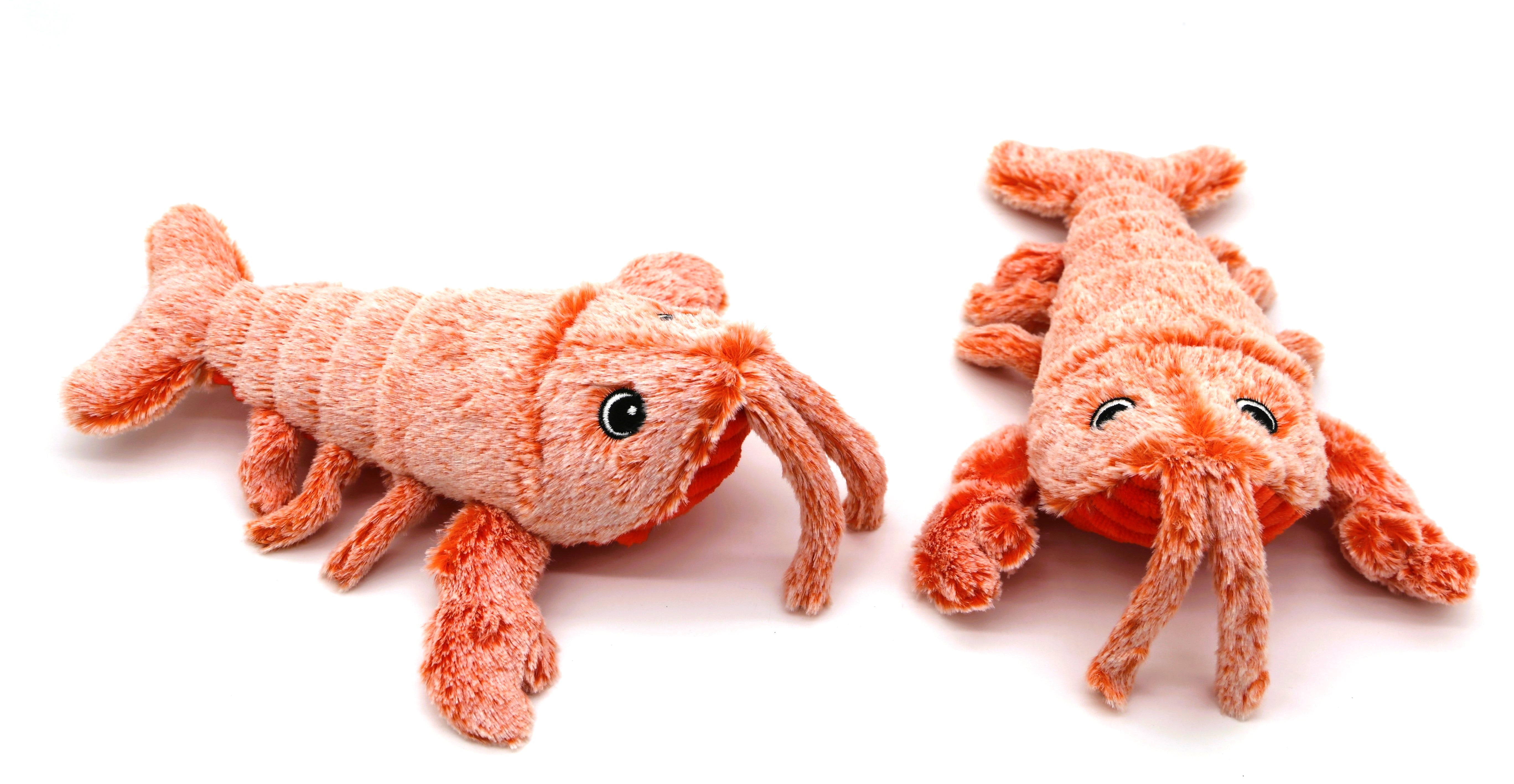 washable plush lobster cat toy cover with removable battery