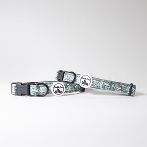 Adjustable Comfort Dog Collar - MONSTERAS Pattern