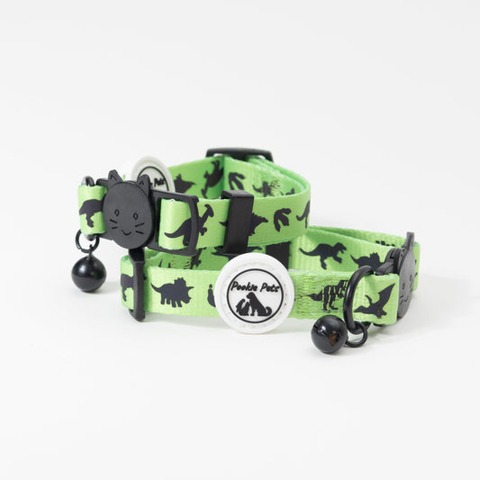 Reflective Comfort Cat Collar with Dinosaur Design - Pookie Pets