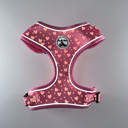 Heart-patterned Reflective Adjustable Comfort Harness | Pookie Pets