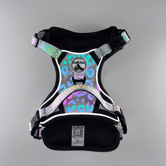 REFLECTIVE Comfort Explorer Dog Harness: LEOPARD PRINT Pattern