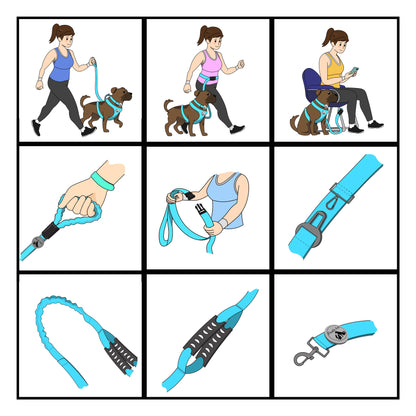Pookie Pets ULTIMATE 6 in 1 Dog Hands Free Leash